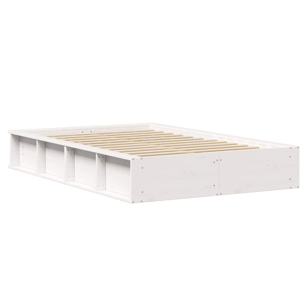 Σκελετός Κρεβατιού Λευκό 140 x 200 cm Στερεά ξυλεία πεύκου
