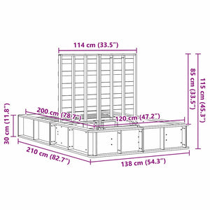 Σκελετός Κρεβατιού Κερωτό καφέ 120 x 200 cm