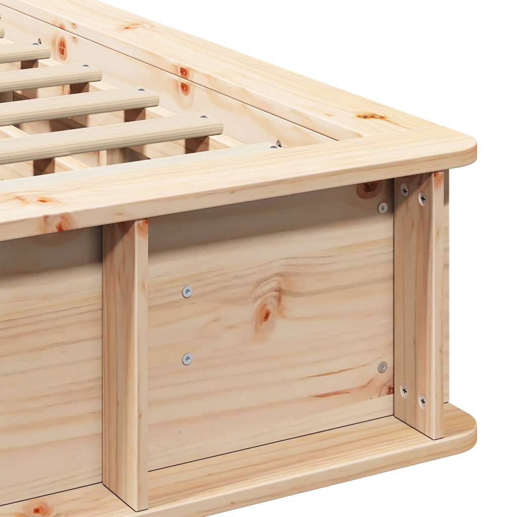 Σκελετός Κρεβατιού Καφέ 140 x 190 cm Στερεά ξυλεία πεύκου