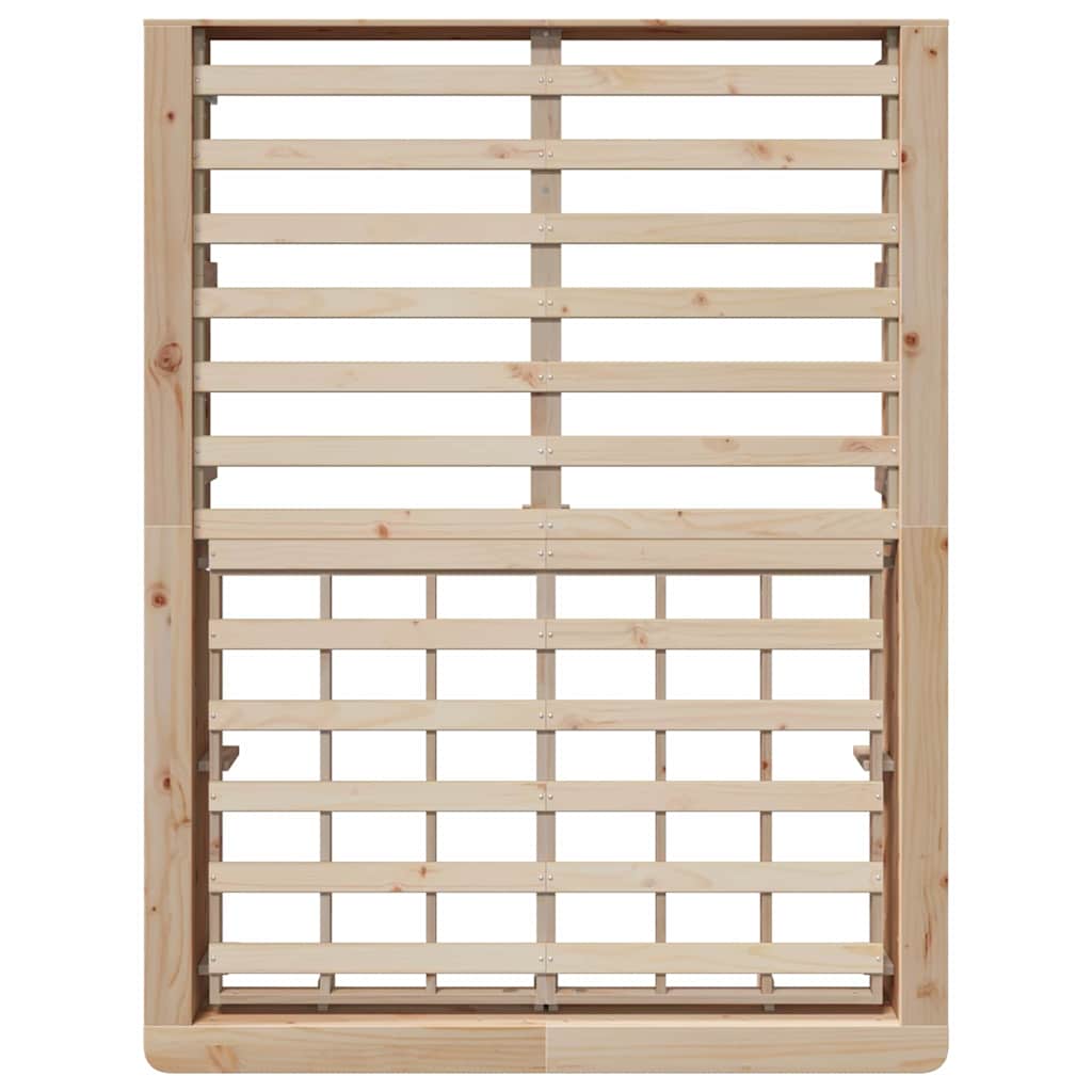 Σκελετός Κρεβατιού Καφέ 140 x 190 cm Στερεά ξυλεία πεύκου