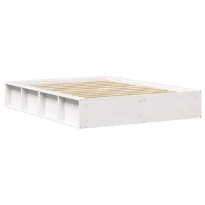 Σκελετός Κρεβατιού Λευκό 140 x 190 cm Στερεά ξυλεία πεύκου