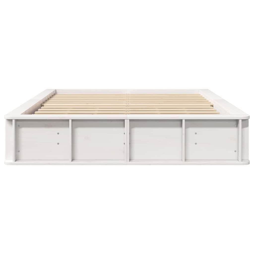 Σκελετός Κρεβατιού Λευκό 140 x 190 cm Στερεά ξυλεία πεύκου