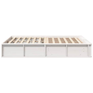 Σκελετός Κρεβατιού Λευκό 140 x 190 cm Στερεά ξυλεία πεύκου