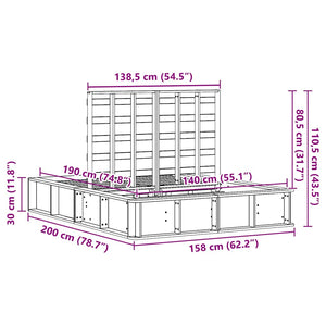 Σκελετός Κρεβατιού Λευκό 140 x 190 cm Στερεά ξυλεία πεύκου