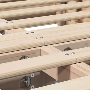 Σκελετός Κρεβατιού Καφέ 135 x 190 cm Στερεά ξυλεία πεύκου