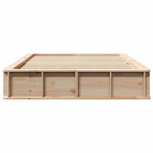 Σκελετός Κρεβατιού Καφέ 135 x 190 cm Στερεά ξυλεία πεύκου