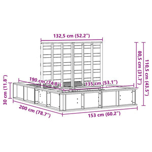 Σκελετός Κρεβατιού Καφέ 135 x 190 cm Στερεά ξυλεία πεύκου