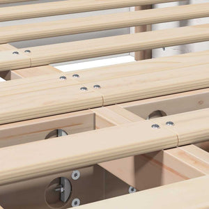 Σκελετός Κρεβατιού Λευκό 135 x 190 cm Στερεά ξυλεία πεύκου