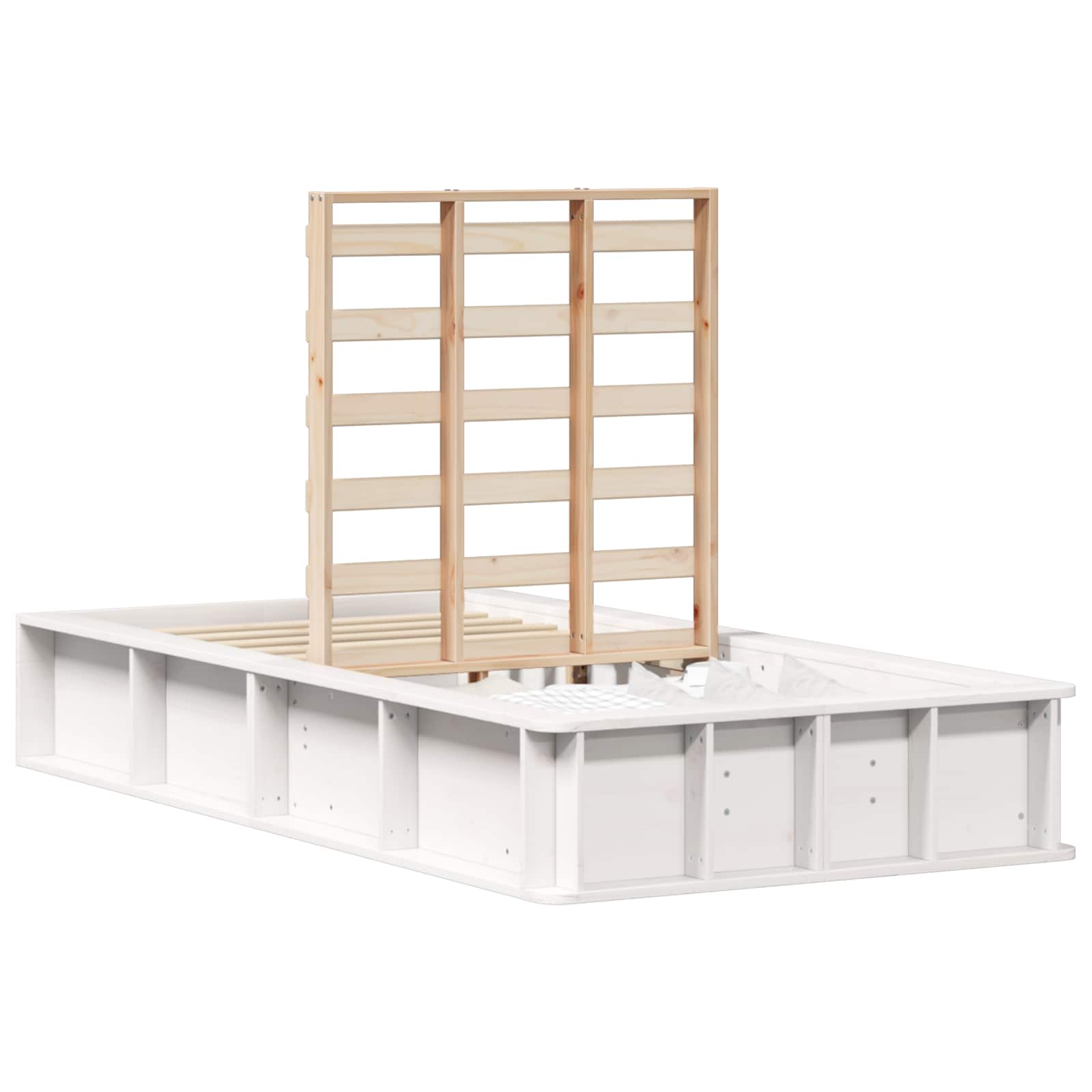 Σκελετός Κρεβατιού Λευκό 90 x 200 cm Στερεά ξυλεία πεύκου