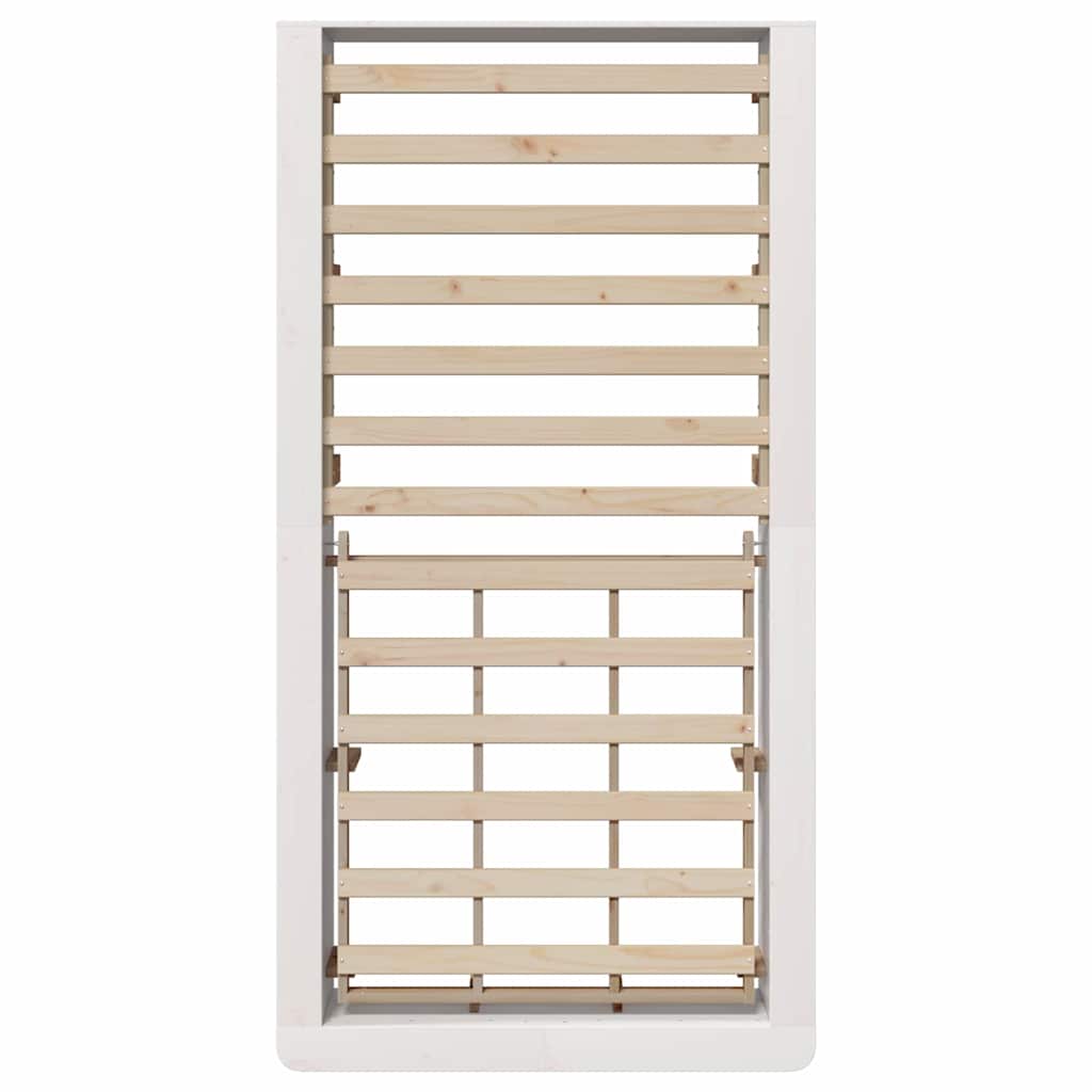 Σκελετός Κρεβατιού Λευκό 80 x 200 cm Στερεά ξυλεία πεύκου