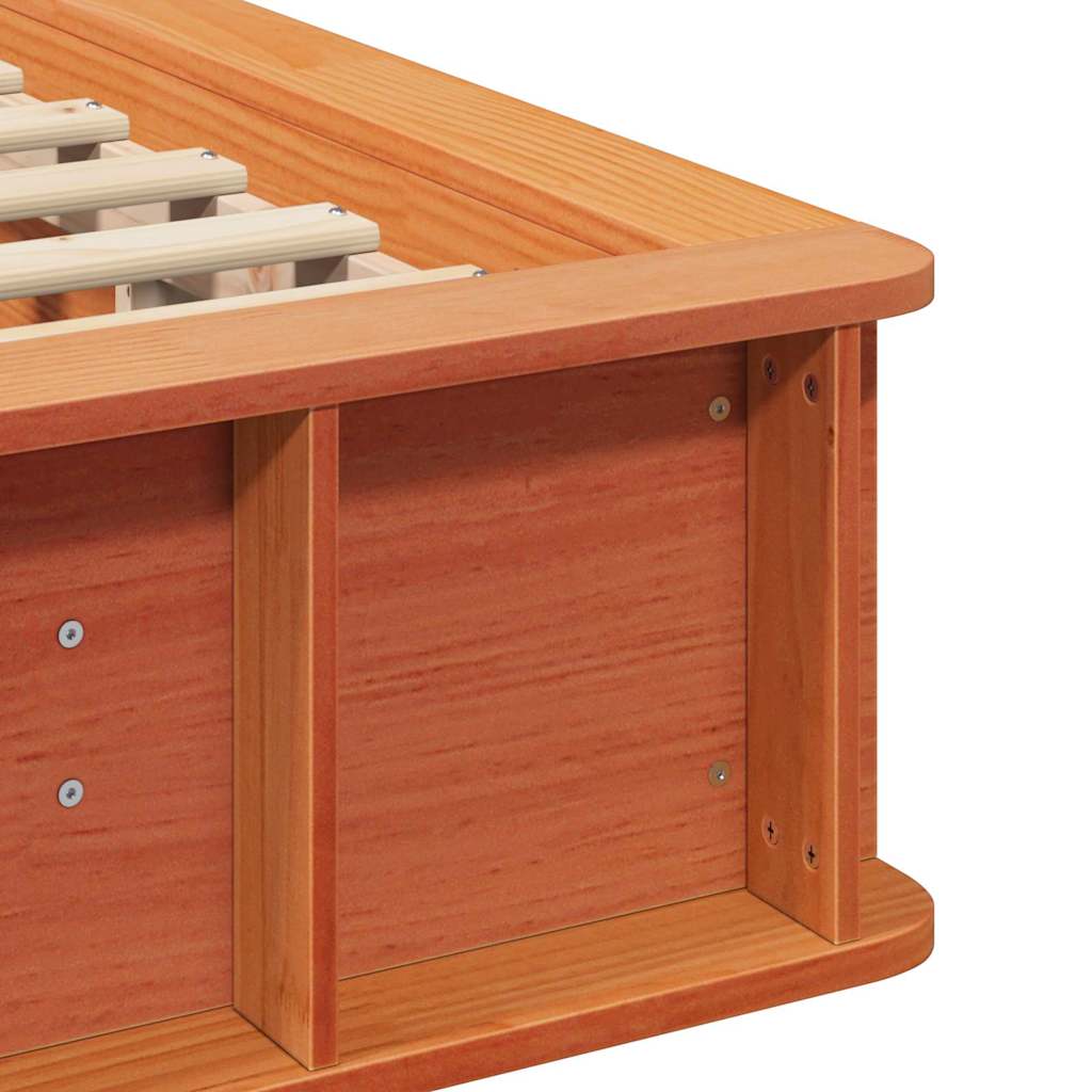 Σκελετός Κρεβατιού Κερωτό καφέ 80 x 200 cm Στερεά ξυλεία πεύκου