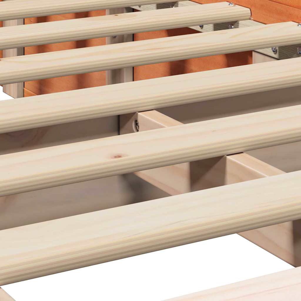 Σκελετός Κρεβατιού Κερωτό καφέ 80 x 200 cm Στερεά ξυλεία πεύκου