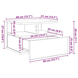 Κρεβάτι με Float Artisan Oak 40 x 31 x 28 εκ Επεξεργασμένο ξύλο - Pakobazaar