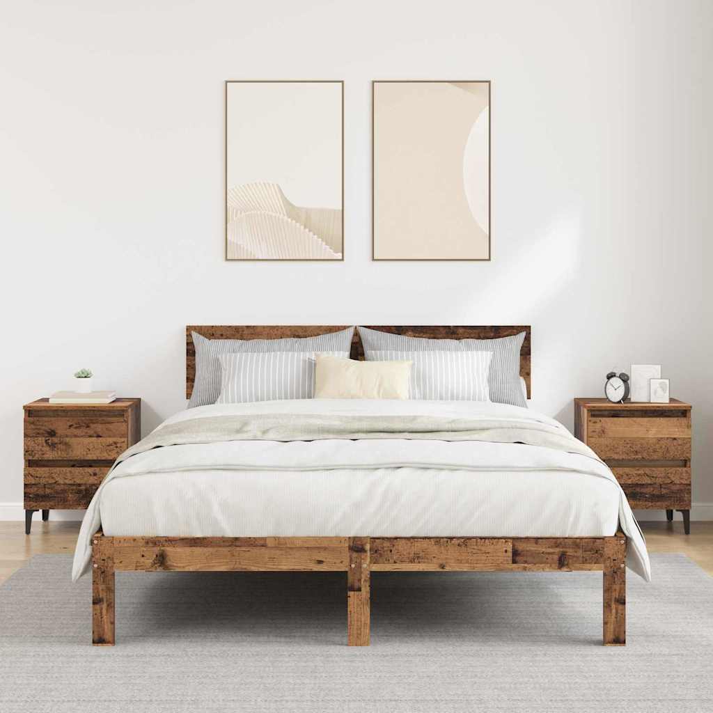 Κομοδίνο 2 pcs Παλαιό ξύλο 40 x 35 x 50 εκ. Επεξεργασμένο ξύλο