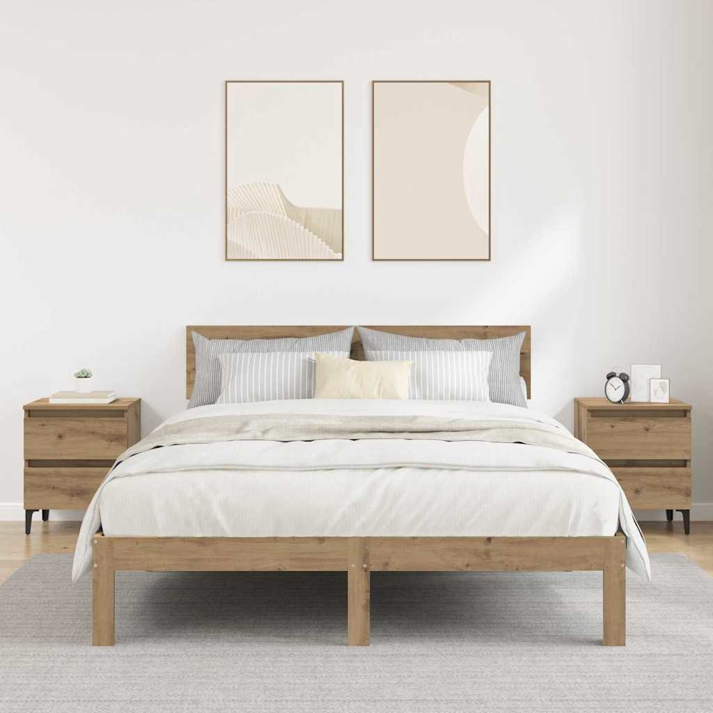Κομοδίνο 2 pcs artisan δρυς 40 x 35 x 50 εκ. Επεξεργασμένο ξύλο - Pakobazaar