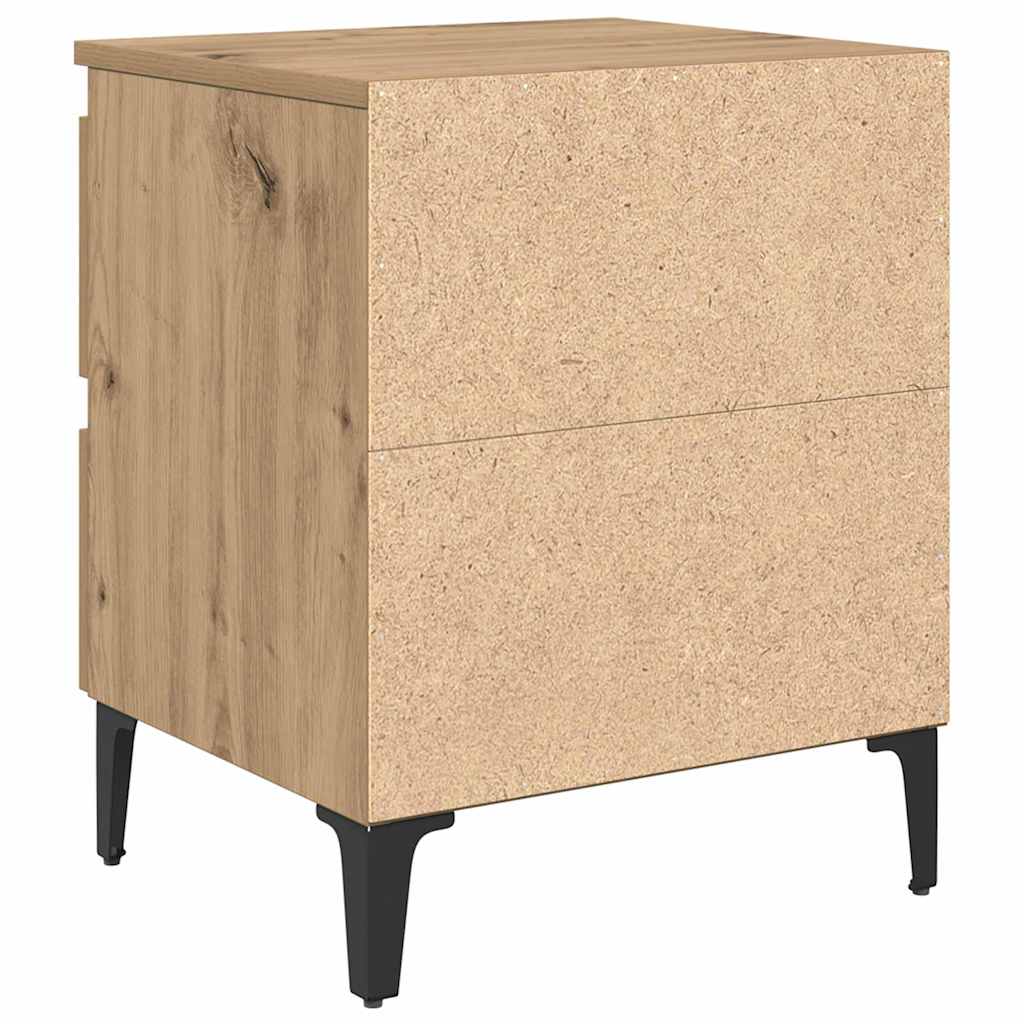 Κομοδίνο 2 pcs artisan δρυς 40 x 35 x 50 εκ. Επεξεργασμένο ξύλο - Pakobazaar