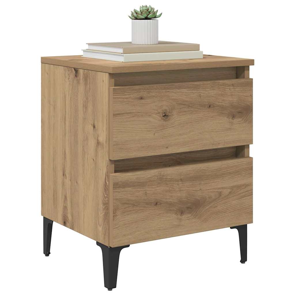 Κομοδίνο 2 pcs artisan δρυς 40 x 35 x 50 εκ. Επεξεργασμένο ξύλο - Pakobazaar