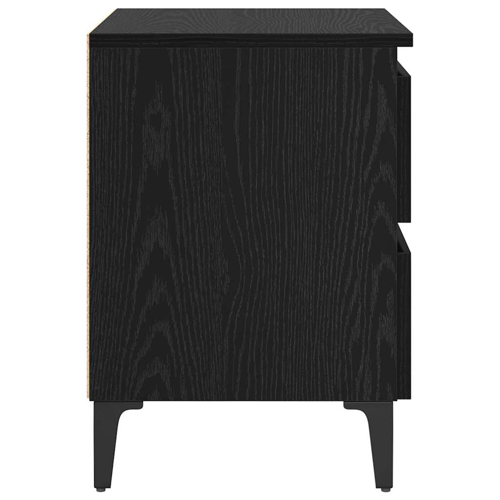 Κομοδίνο Μαύρη δρυς 40 x 35 x 50 εκ. Επεξεργασμένο ξύλο
