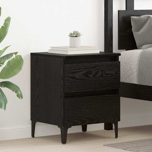 Κομοδίνο 2 pcs Μαύρη δρυς 40 x 35 x 50 εκ. Επεξεργασμένο ξύλο - Pakobazaar