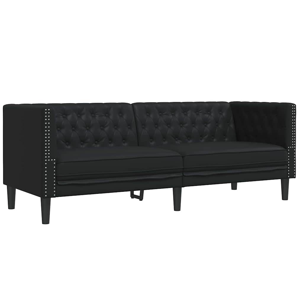 Καναπές σαλονιού 2 pcs Μαύρο 194 x 74,5 x 70,5 εκ. - Pakobazaar