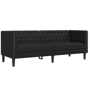 Καναπές σαλονιού 2 pcs Μαύρο 194 x 74,5 x 70,5 εκ. - Pakobazaar