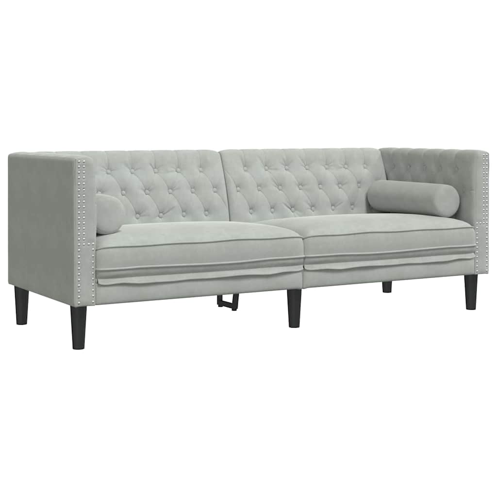 Καναπές σαλονιού 2 pcs Ανοιχτό γκρι 194 x 74,5 x 70,5 εκ.