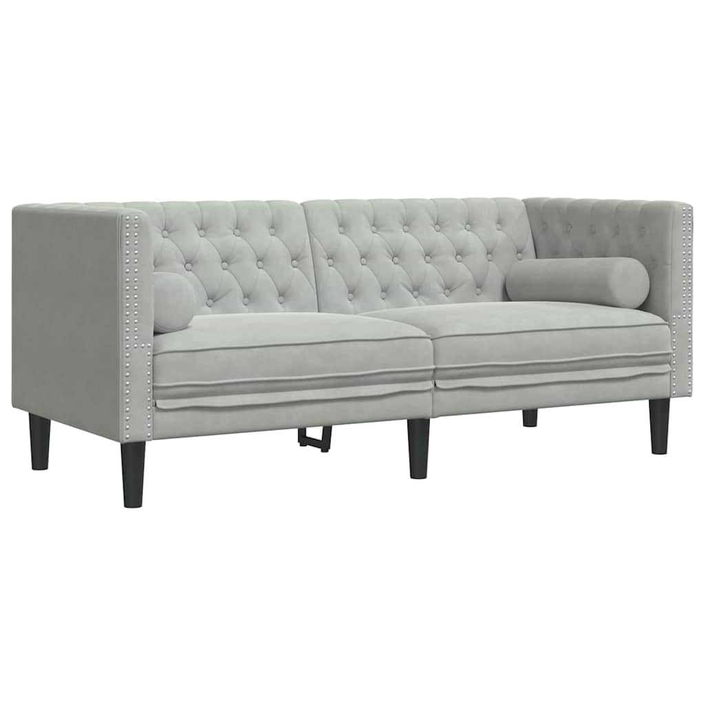 Καναπές σαλονιού 2 pcs Ανοιχτό γκρι 194 x 74,5 x 70,5 εκ.