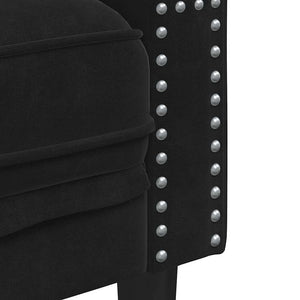 Καναπές σαλονιού 2 pcs Μαύρο 194 x 74,5 x 70,5 εκ. Βελούδο - Pakobazaar