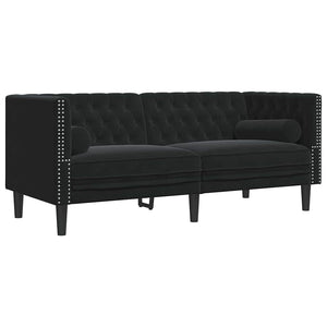 Καναπές σαλονιού 2 pcs Μαύρο 194 x 74,5 x 70,5 εκ. Βελούδο - Pakobazaar