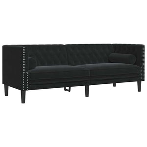 Καναπές σαλονιού 3 pcs Μαύρο 194 x 74,5 x 70,5 εκ. Βελούδο - Pakobazaar
