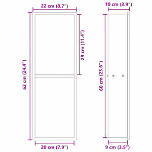Νίτσα Μπάνιου Μαύρο 60 x 20 x 9,5 εκ Ανοξείδωτο ατσάλι - Pakobazaar