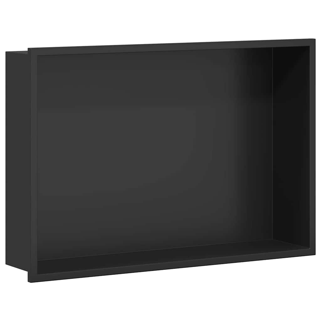 Νίτσα Μπάνιου Μαύρο 45 x 30 x 9,5 εκ. Ανοξείδωτο ατσάλι - Pakobazaar
