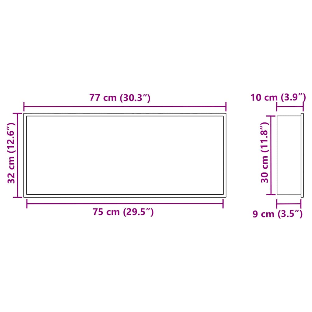 Νίτσα Μπάνιου Ασημί 75 x 30 x 9,5 εκ. Ανοξείδωτο ατσάλι - Pakobazaar