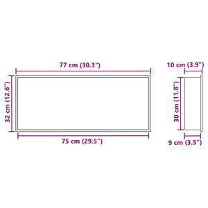 Νίτσα Μπάνιου Ασημί 75 x 30 x 9,5 εκ. Ανοξείδωτο ατσάλι - Pakobazaar
