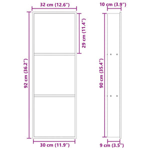 Νίτσα Μπάνιου Λευκός 90 x 30 x 9,5 εκ. Ανοξείδωτο ατσάλι - Pakobazaar