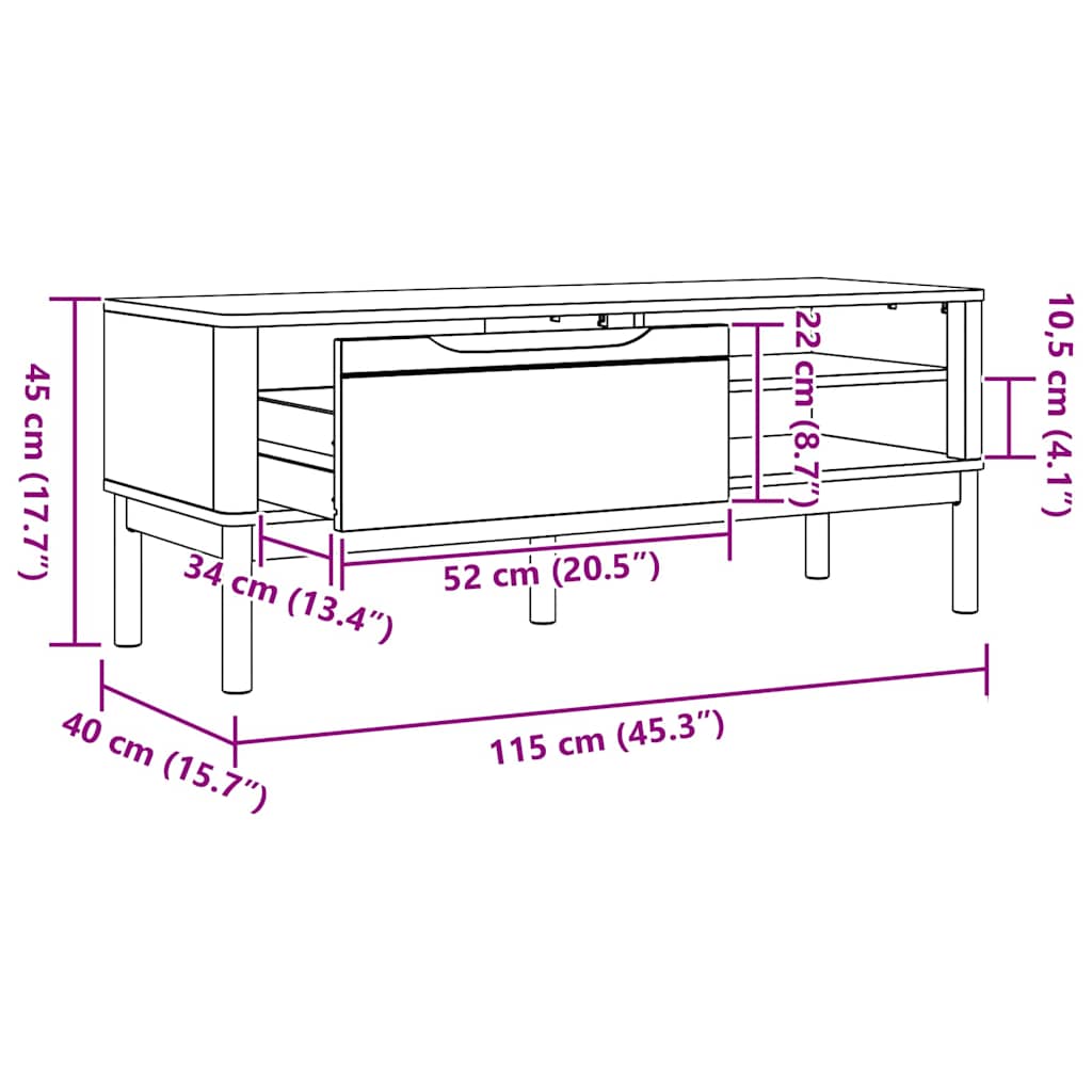 Πάγκος Χωλ με συρτάρι FLORO Κερωτό καφέ 115 x 40 x 45 εκ - Pakobazaar