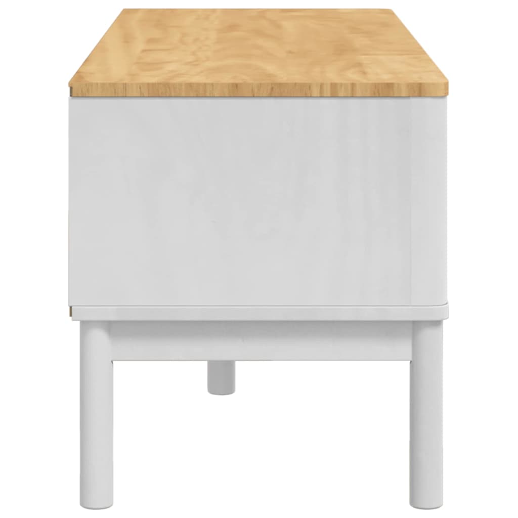 Πάγκος Χωλ FLORO Λευκό 115 x 40 x 45 εκ Στερεό ξύλο πεύκου - Pakobazaar