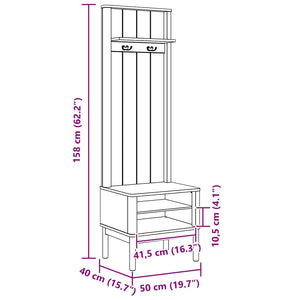 Ντουλάπα διαδρόμου με ράφι FLORO Κερωτό καφέ 50 x 40 x 158 εκ - Pakobazaar