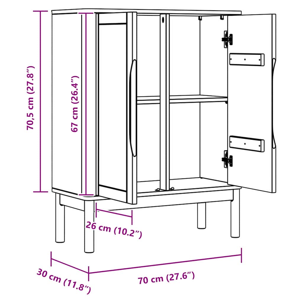 Πλαϊνό γραφείο FLORO Λευκό 70 x 30 x 70,5 εκ. - Pakobazaar