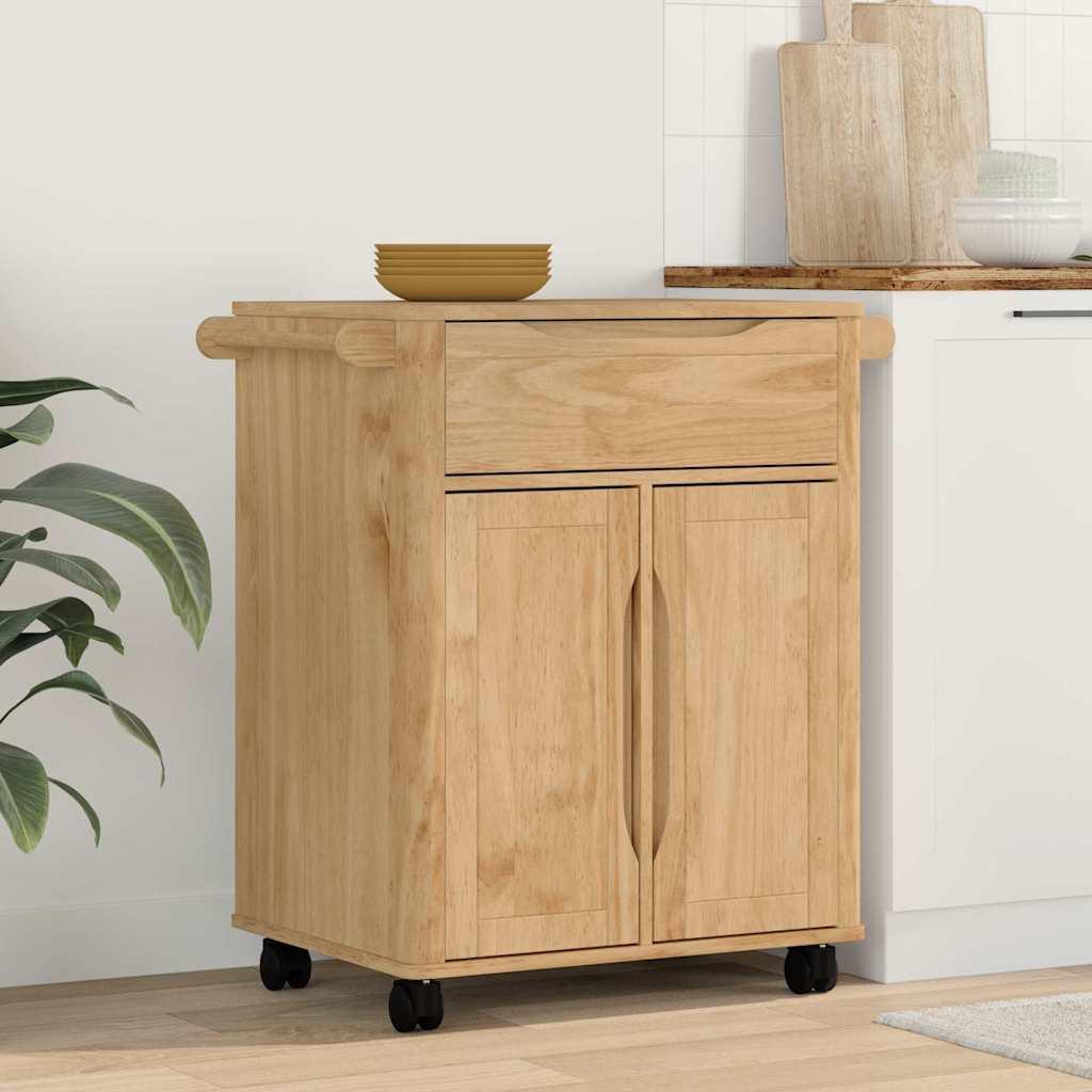 Καρότσι Κουζίνας FLORO Κερωτό καφέ 72,5 x 45 x 80 εκ - Pakobazaar