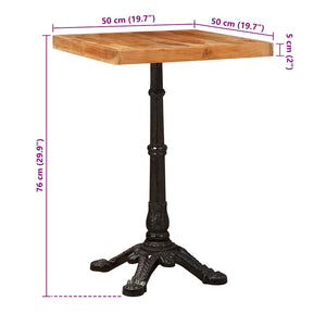 Τραπέζι Bistro Καφέ 50 x 50 x 76 εκ Στερεό Ξύλο Ακακίας - Pakobazaar