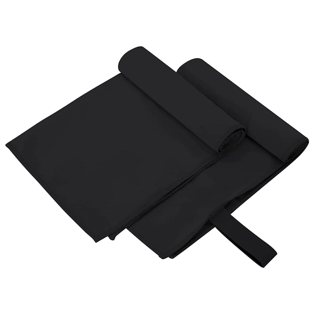 Αθλητικές Πετσέτες 2 pcs Μαύρο 50 x 30 cm