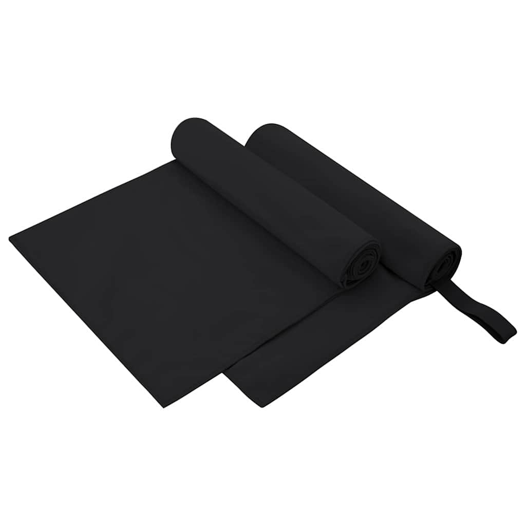 Αθλητικές Πετσέτες 2 pcs Μαύρο 100 x 50 cm