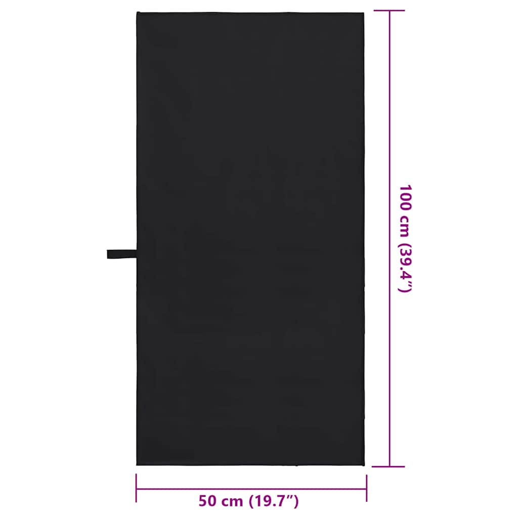 Αθλητικές Πετσέτες 2 pcs Μαύρο 100 x 50 cm