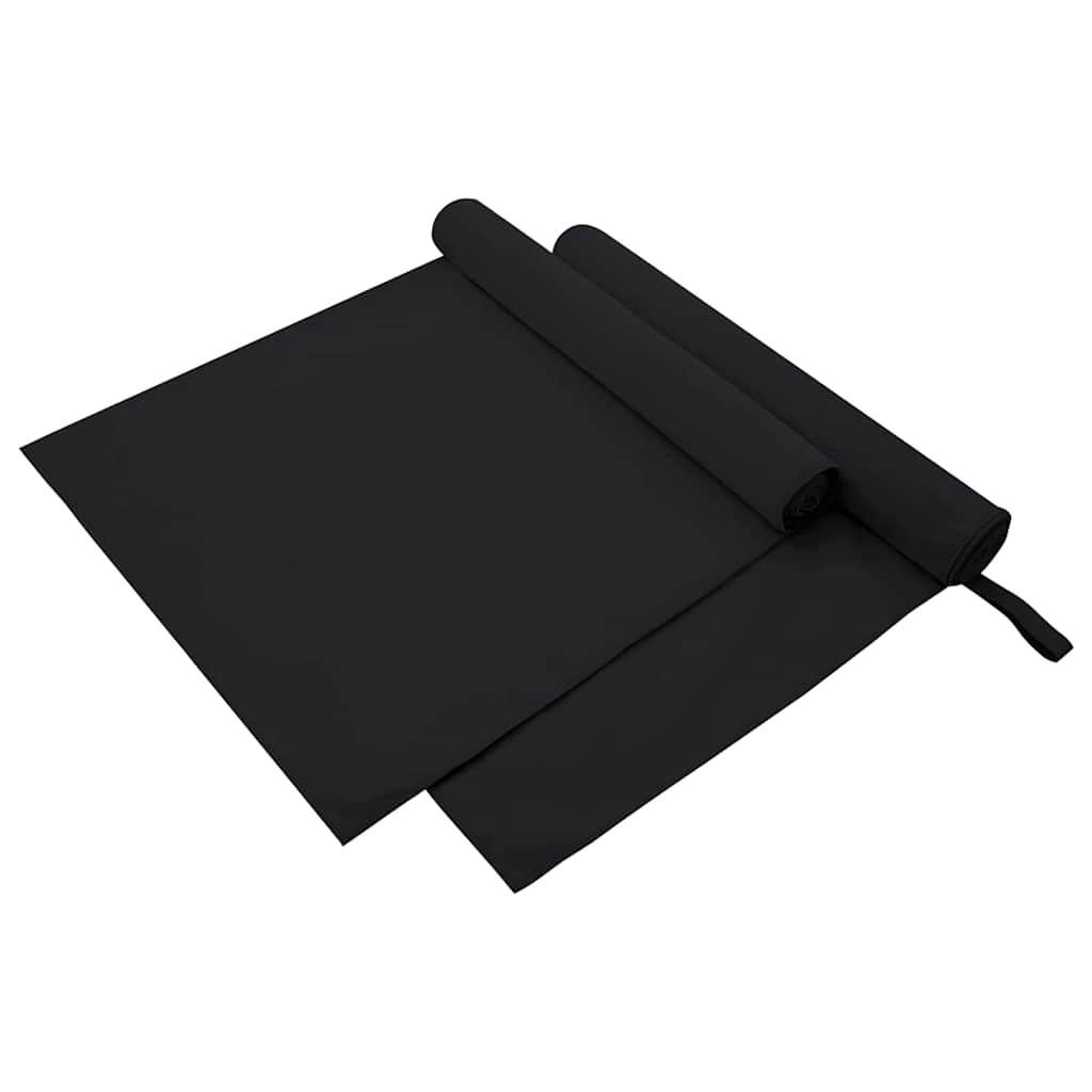 Αθλητικές Πετσέτες 2 pcs Μαύρο 180 x 90 cm