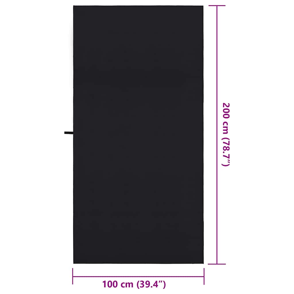 Αθλητικές Πετσέτες 2 pcs Μαύρο 200 x 100 cm