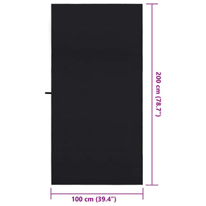 Αθλητικές Πετσέτες 2 τμχ. Μαύρο 200 x 100 cm