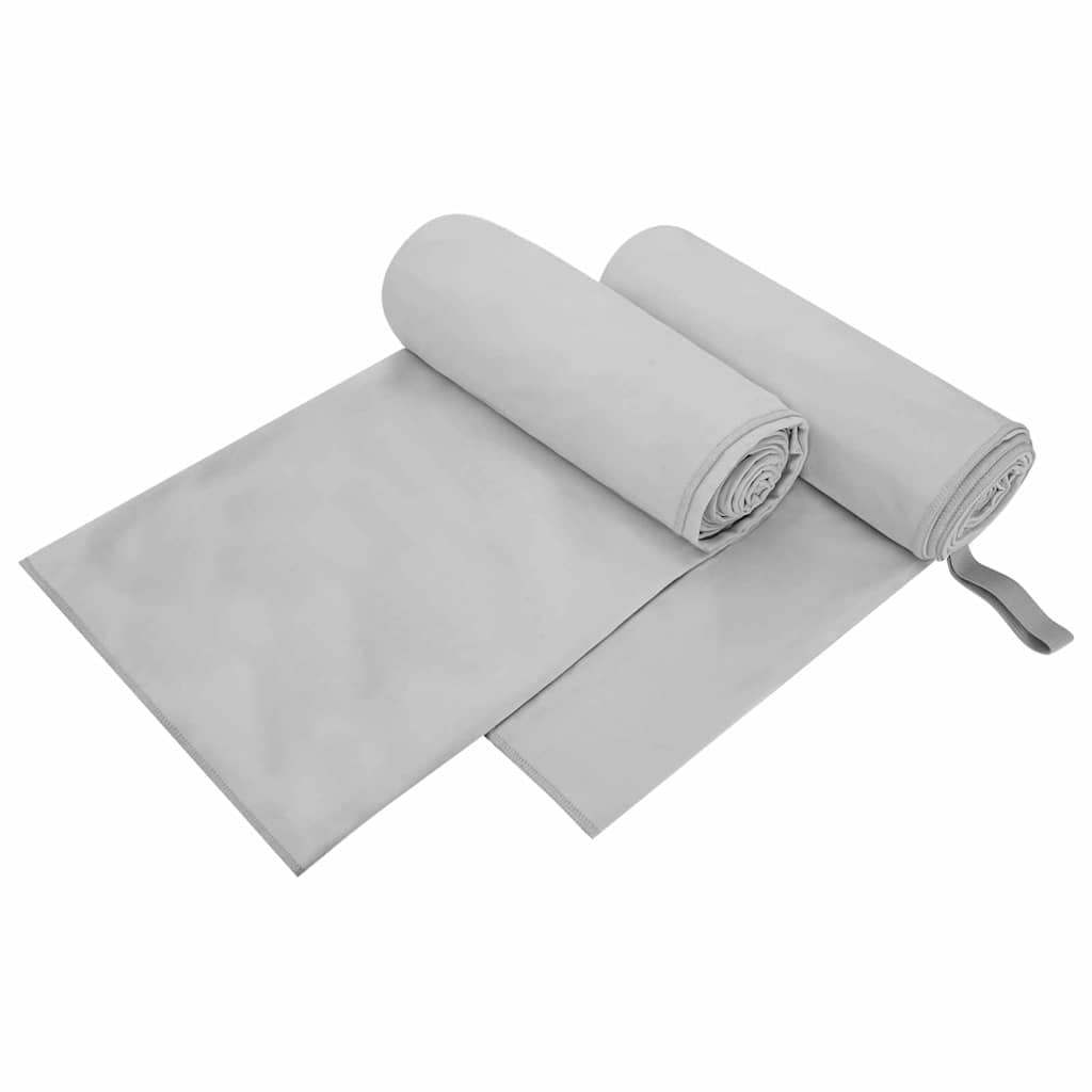 Αθλητικές Πετσέτες 2 pcs Γκρι 200 x 100 cm - Pakobazaar