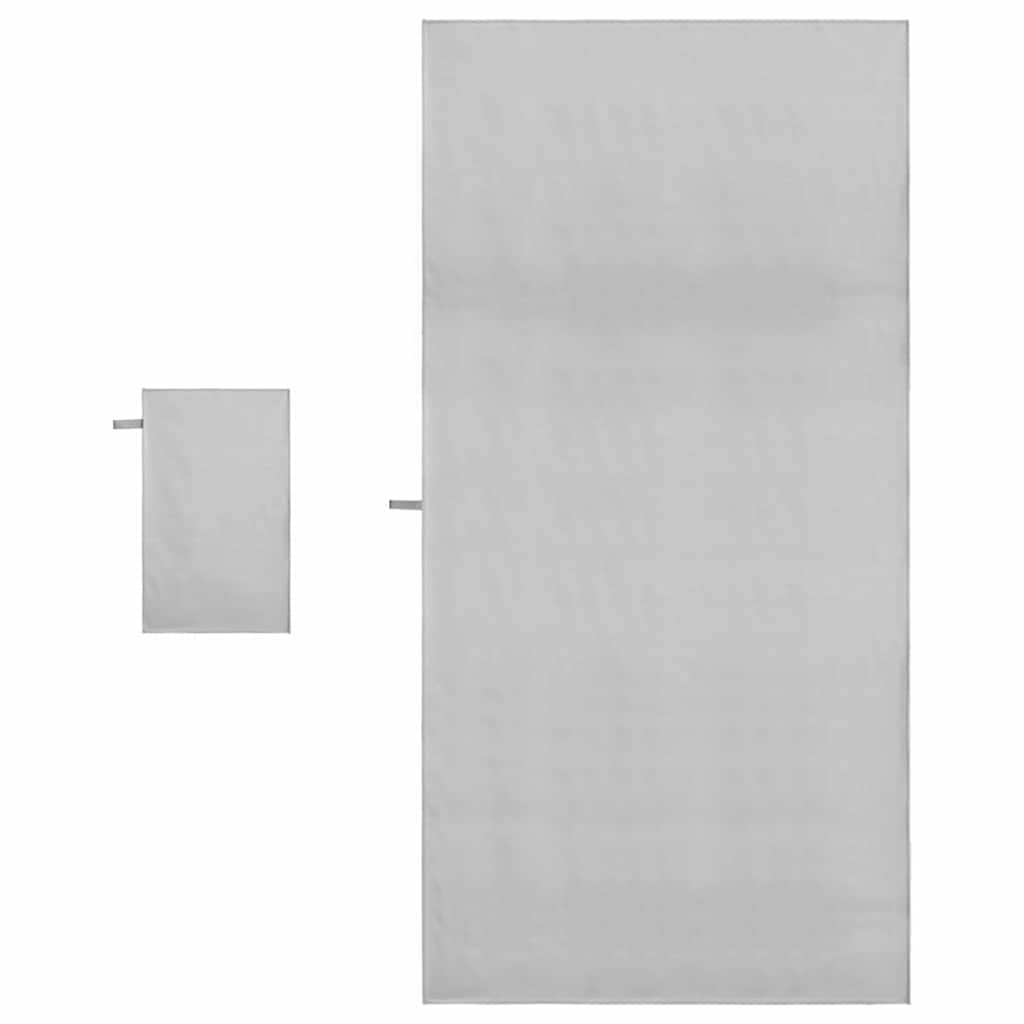 Σύνολο πετσέτας αθλητισμού 2 pcs Γκρι ύφασμα