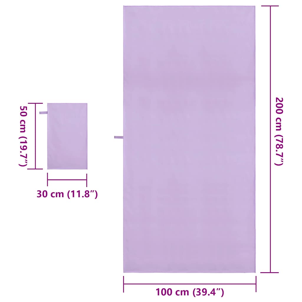 Σύνολο πετσέτας αθλητισμού 2 pcs Μοβ ύφασμα